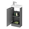 Roxbury Deco Fluted 400mm Grey Floor Standing Cloakroom Vanity Unit
