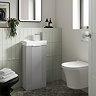Roxbury Deco Fluted 400mm Grey Floor Standing Cloakroom Vanity Unit
