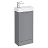 Roxbury Deco Fluted 400mm Grey Floor Standing Cloakroom Vanity Unit