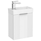 Roxbury Deco Fluted 400mm White Wall Hung Cloakroom Vanity Unit