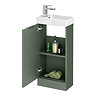 Roxbury Deco Fluted 400mm Green Floor Standing Cloakroom Vanity Unit