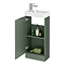 Roxbury Deco Fluted 400mm Green Floor Standing Cloakroom Vanity Unit