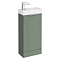 Roxbury Deco Fluted 400mm Green Floor Standing Cloakroom Vanity Unit