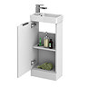 Roxbury Deco Fluted 400mm Satin White Floor Standing Cloakroom Vanity Unit