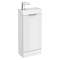 Roxbury Deco Fluted 400mm Satin White Floor Standing Cloakroom Vanity Unit