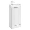 Roxbury Deco Fluted 400mm Satin White Floor Standing Cloakroom Vanity Unit