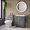 Roxbury Deco Fluted 500mm Grey WC Unit