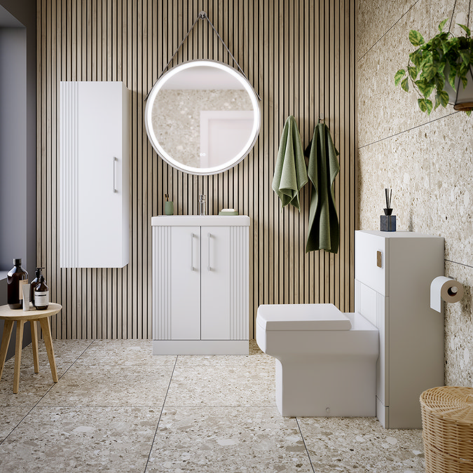Roxbury Deco Fluted 500mm White WC Unit