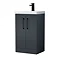 Roxbury Deco Fluted 500mm Anthracite Grey Vanity Unit - Floor Standing 2 Door Unit With Matt Black Handles
