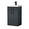 Roxbury Deco Fluted 500mm Anthracite Grey Vanity Unit - Floor Standing 2 Door Unit with Thin-Edged C