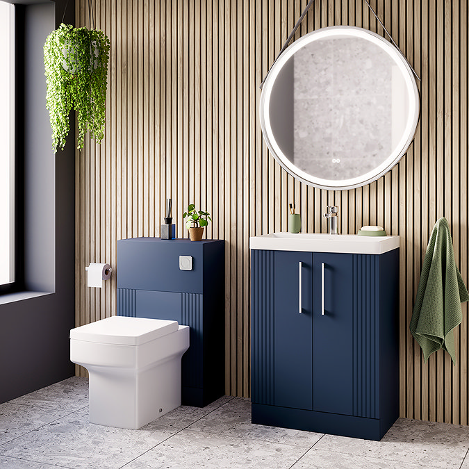 Roxbury Deco Fluted 500mm Blue WC Unit