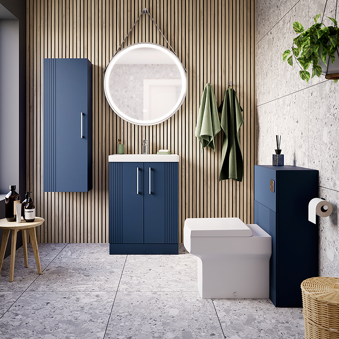 Roxbury Deco Fluted 500mm Blue WC Unit