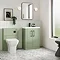 Roxbury Deco Fluted 500mm Green Vanity Unit - Floor Standing 2 Door Unit with Chrome Handles  Standard Large Image