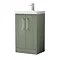 Roxbury Deco Fluted 500mm Green Vanity Unit - Floor Standing 2 Door Unit with Chrome Handles  Large 