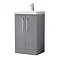 Roxbury Deco Fluted 500mm Grey Vanity Unit - Floor Standing 2 Door Unit with Chrome Handles Large Im