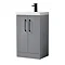 Roxbury Deco Fluted 500mm Grey Vanity Unit - Floor Standing 2 Door Unit with Matt Black Handles  Lar