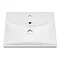Roxbury Deco Fluted 500mm Satin Blue Vanity Unit - Wall Hung Single Drawer Unit and Matt Black Handle Profile Large Image