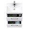 Roxbury Deco Fluted 500mm White Vanity Unit - Wall Hung 2-Drawer Unit & Chrome Handles