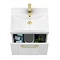 Roxbury Deco Fluted 500mm White Vanity Unit - Wall Hung 1-Drawer Unit with Brushed Brass Handle