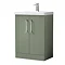 Roxbury Deco Fluted 600mm Green Vanity Unit - Floor Standing 2 Door Unit with Chrome Handles