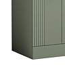 Roxbury Deco Fluted 600mm Green Vanity Unit - Floor Standing 2 Door Unit with Chrome Handles