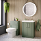 Roxbury Deco Fluted 600mm Green Vanity Unit - Floor Standing 2 Door Unit with Chrome Handles