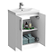 Roxbury Deco Fluted 600mm White Vanity Unit - Floor Standing 2 Door Unit with Chrome Handles