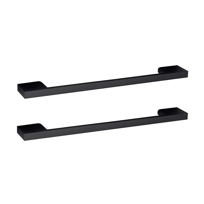 Roxbury Deco Fluted 600mm Anthracite Grey Vanity Unit - Wall Hung 2-Drawer Unit with Matt Black Handles