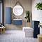 Roxbury Deco Fluted 600mm Blue Vanity Unit - Wall Hung 1-Drawer Unit & Brushed Brass Handle