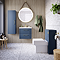 Roxbury Deco Fluted 600mm Blue Vanity Unit - Wall Hung 2-Drawer Unit with Brushed Brass Handles