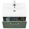 Roxbury Deco Fluted 600mm Green Vanity Unit - Wall Hung 1-Drawer Unit & Chrome Handle