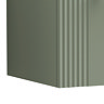 Roxbury Deco Fluted 600mm Green Vanity Unit - Wall Hung 2-Drawer Unit with Brushed Brass Handles