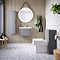 Roxbury Deco Fluted 600mm Grey Vanity Unit - Wall Hung 1-Drawer Unit & Brushed Brass Handle