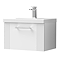 Roxbury Deco Fluted 600mm White Vanity Unit - Wall Hung 1-Drawer Unit & Chrome Handle