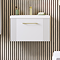 Roxbury Deco Fluted 600mm White Vanity Unit - Wall Hung 1-Drawer Unit & Brushed Brass Handle
