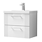 Roxbury Deco Fluted 600mm White Vanity Unit - Wall Hung 2-Drawer Unit & Chrome Handles