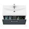 Roxbury Deco Fluted 800mm Anthracite Grey Vanity Unit - Wall Hung 1 Drawer Unit & Chrome Handle