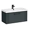 Roxbury Deco Fluted 800mm Anthracite Grey Vanity Unit - Wall Hung 1-Drawer Unit & Matt Black Handle