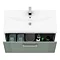 Roxbury Deco Fluted 800mm Green Vanity Unit - Wall Hung 1 Drawer Unit & Chrome Handle