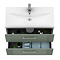 Roxbury Deco Fluted 800mm Green Vanity Unit - Wall Hung 2-Drawer Unit & Chrome Handles