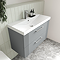 Roxbury Deco Fluted 800mm Grey Vanity Unit - Wall Hung 2-Drawer Unit & Chrome Handles