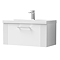 Roxbury Deco Fluted 800mm White Vanity Unit - Wall Hung 1 Drawer Unit & Chrome Handle