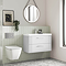 Roxbury Deco Fluted 800mm White Vanity Unit - Wall Hung 2-Drawer Unit & Chrome Handles