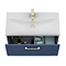 Roxbury Deco Fluted 800mm Blue Vanity Unit - Wall Hung 1-Drawer Unit & Brushed Brass Handle