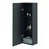 Roxbury Deco Fluted Anthracite Grey Wall Hung Tall Storage Cabinet with Brushed Brass Handle