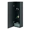 Roxbury Deco Fluted Anthracite Grey Wall Hung Tall Storage Cabinet with Brushed Brass Handle