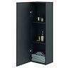 Roxbury Deco Fluted Anthracite Grey Wall Hung Tall Storage Cabinet With Chrome Handle