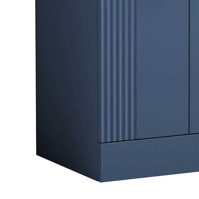 Roxbury Deco Fluted Blue Floorstanding Vanity Unit + Toilet Package (Chrome Flush & Handles)