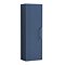 Roxbury Deco Fluted Blue Wall Hung Tall Storage Cabinet With Chrome Handle