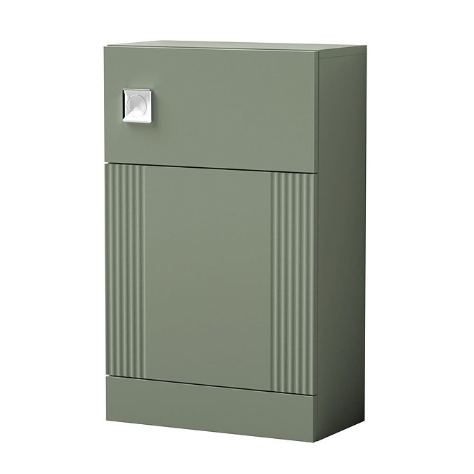 Roxbury Deco Fluted Green Floorstanding Vanity Unit + Toilet Package (Chrome Flush & Handles)